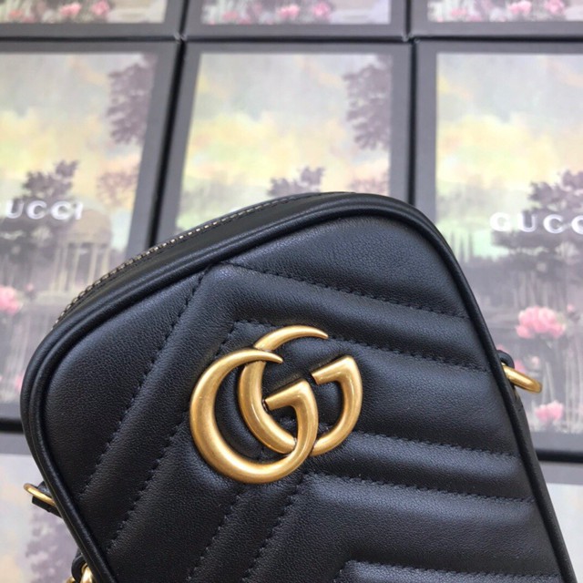 Gucci女包 598597 古馳2020新款女包 Gucci克皮牛皮手機包  gqy1162